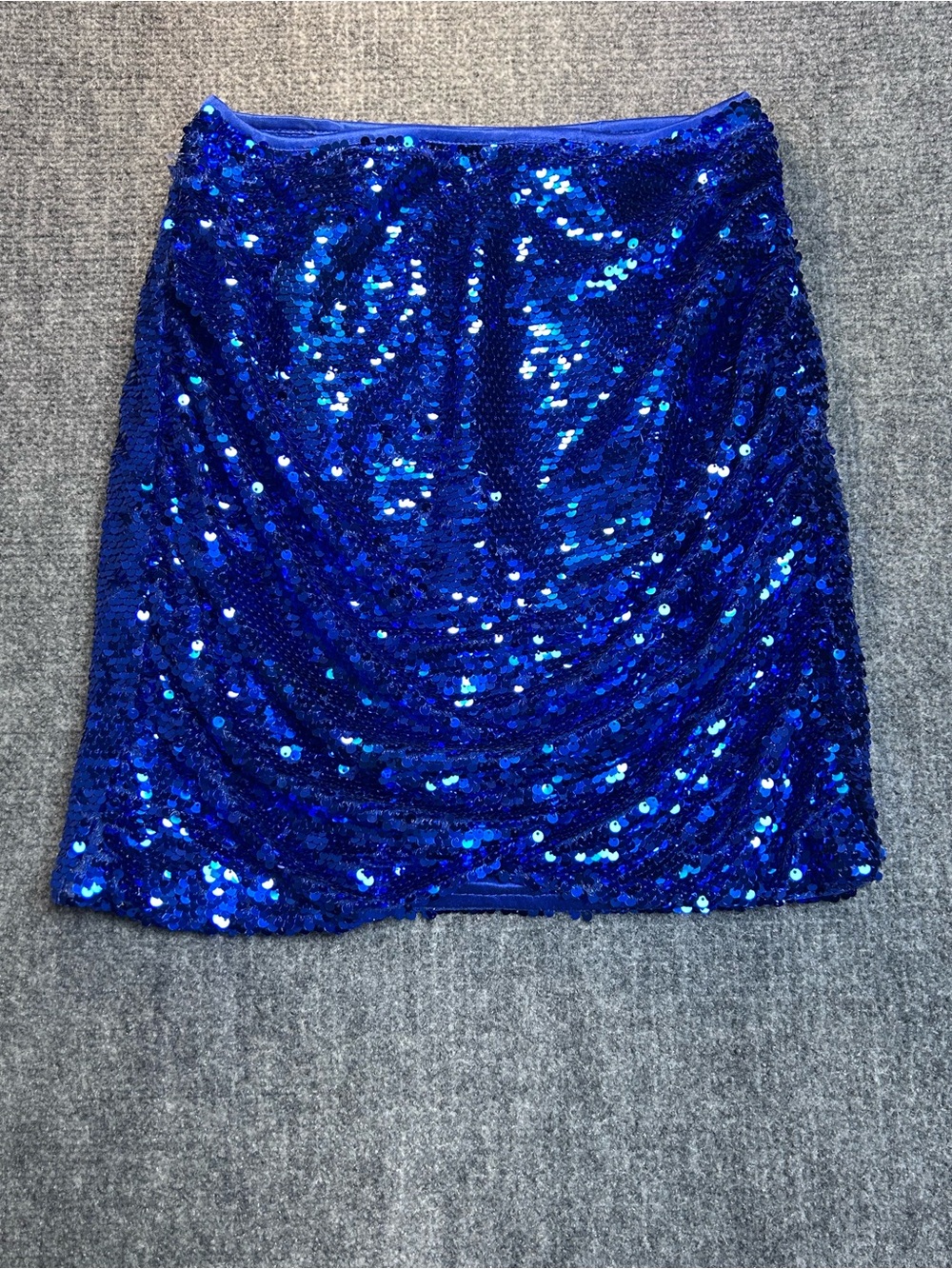 On Twelfth Royal Blue XS Sequin Mini Skirt - Sparkle Party Holiday Skirt